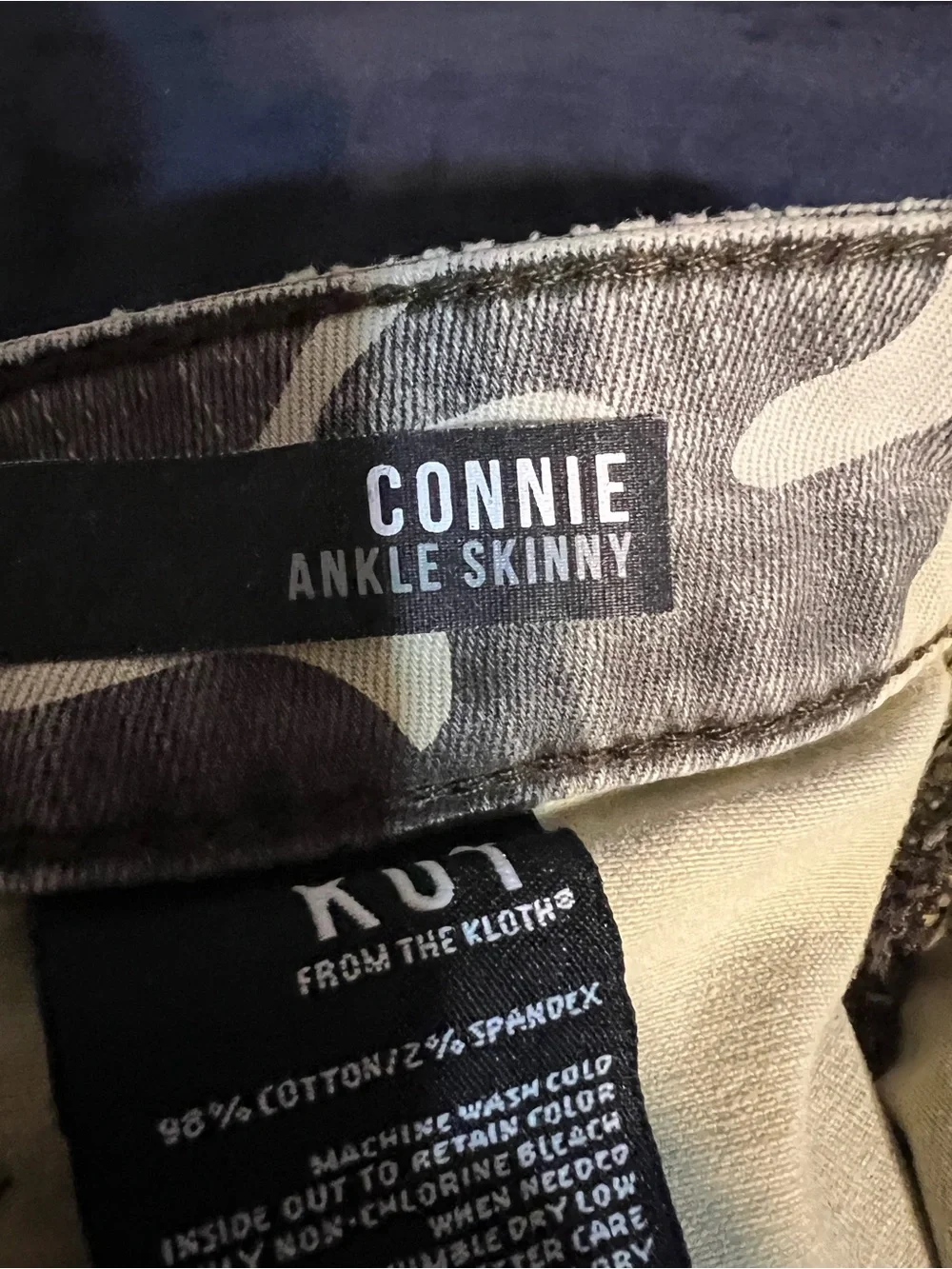 Kut from the Kloth Green and Cream Camo Skinny Jeans - Picture 4 of 4